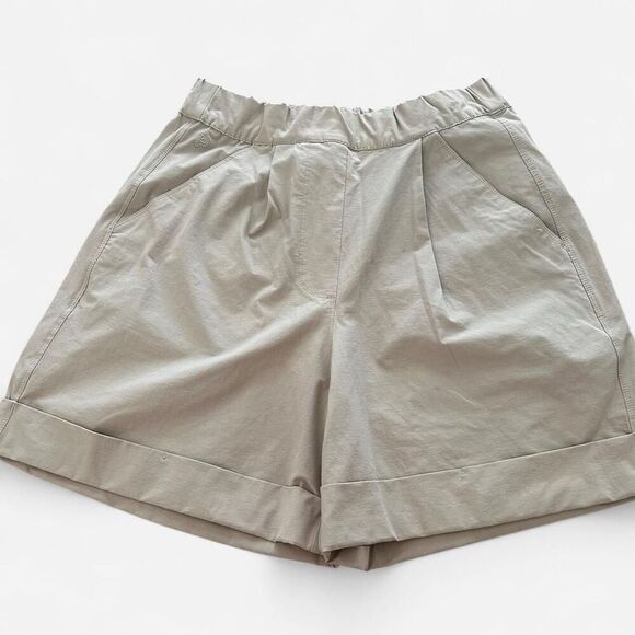 public rec khaki quick dry casual pleated pull on shorts 26 - Picture 2 of 6